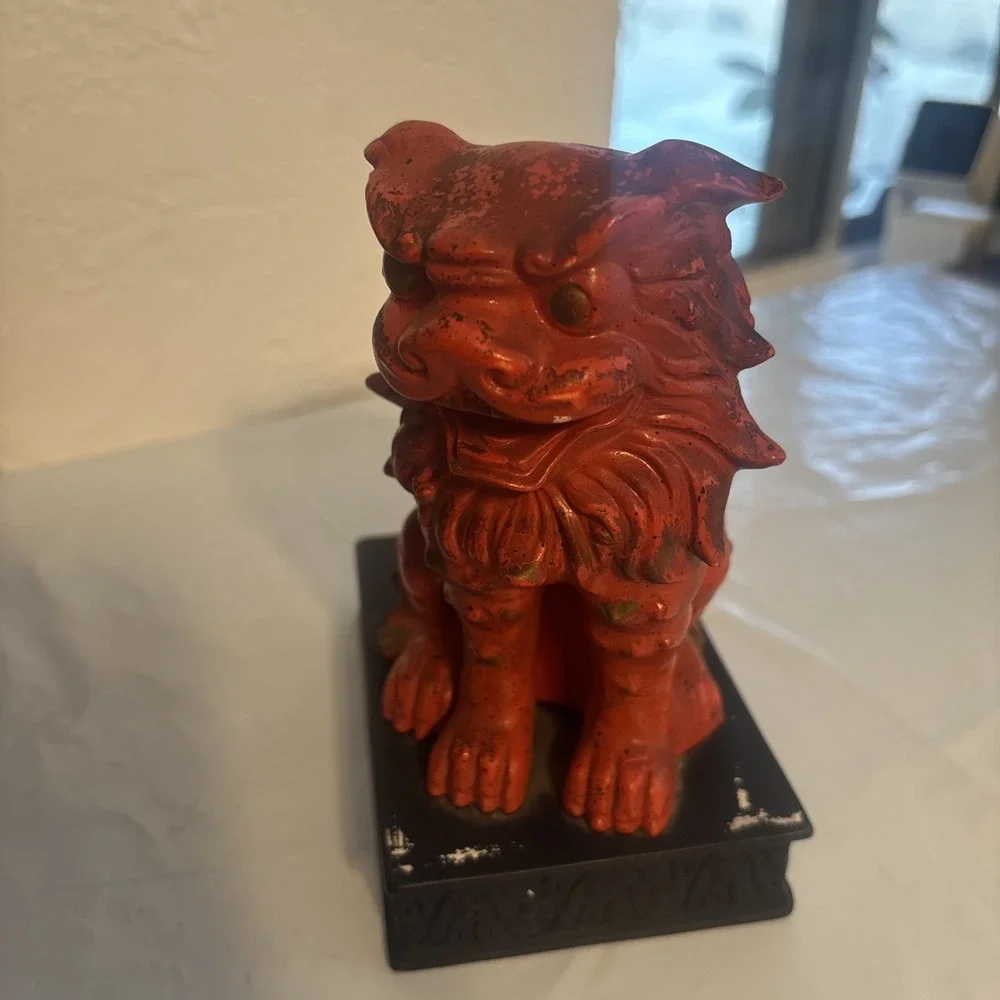 Vintage Napcoware Golden Foo Dog Ceramic Pottery Figurine c--6/62 Midcentury